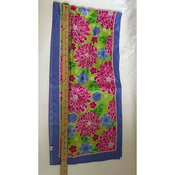 Lilly Pulitzer Ford Breast Cancer Ribbon Collab Silk Scarf - Picture 2 of 4